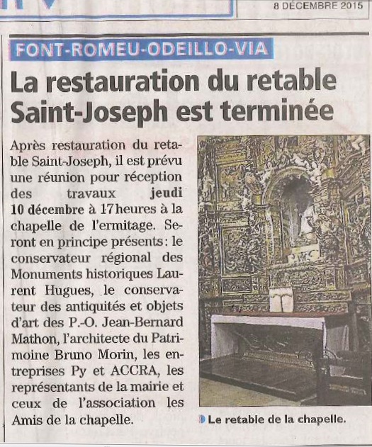 ENTREPRISE PY   RESTAURATION EGLISE FONT-ROMEU